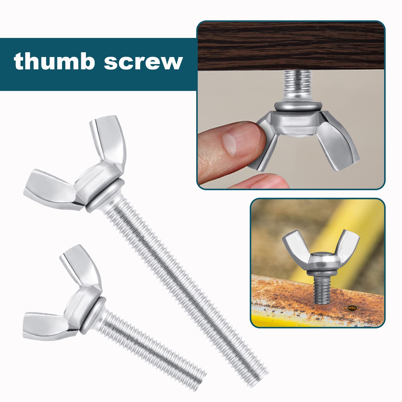 Wellzenith Flügelmuttern Set 52-teilig | Edelstahl Mit Aufbewahrungsbox