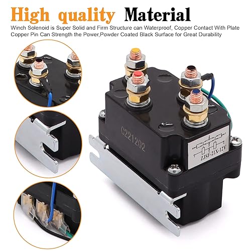 250A 12V Winch Relay Kit,Waterproof Low Power Consumption Winch Relay,High Efficiency Industrial Winch Relay With Remote Controller Relay Contactor Switch For Industrial Vehicle