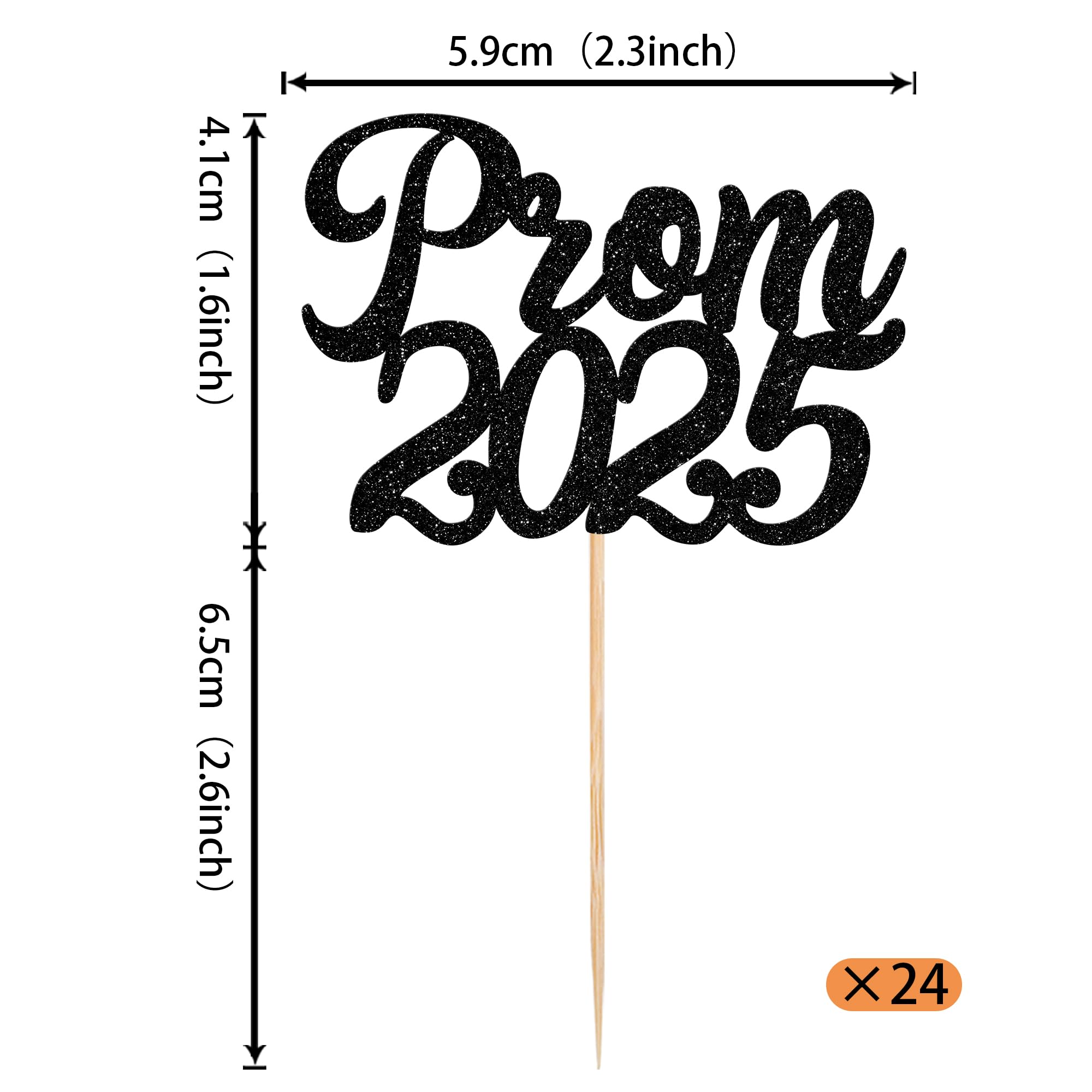 Xsstarmi 24 Pack Prom 2026 Cupcake Toppers Glitter Diploma Done Graduation Cupcake Picks for Class of 2026 College Graduation Prom Party Cake Decorations Supplies Black - Image 2