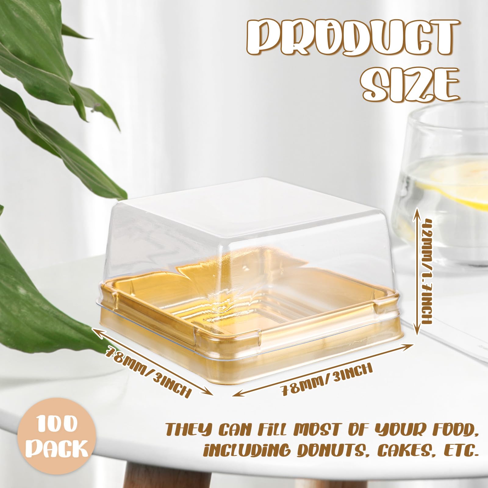 Bundt Cake Carrier RHBLME Mini Bundt Cake Containers, 300 PACK