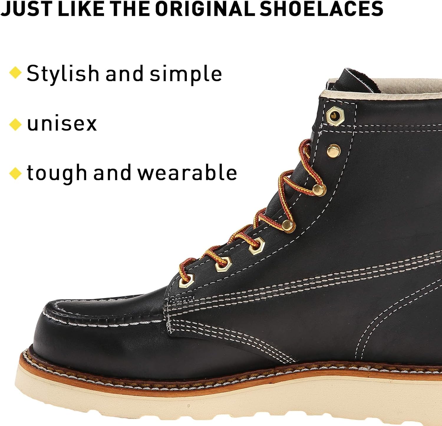 4.5mm Round Boot Laces for Thorogood Work Hiking/Moc Toe Boots, 3/16'' Heavy Duty Shoelaces