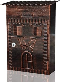 Postbox Outdoor Waterproof Mailbox Outdoor Rainproof Villa Wall-Mounted Mailbox with Lock Letter Box Retro
