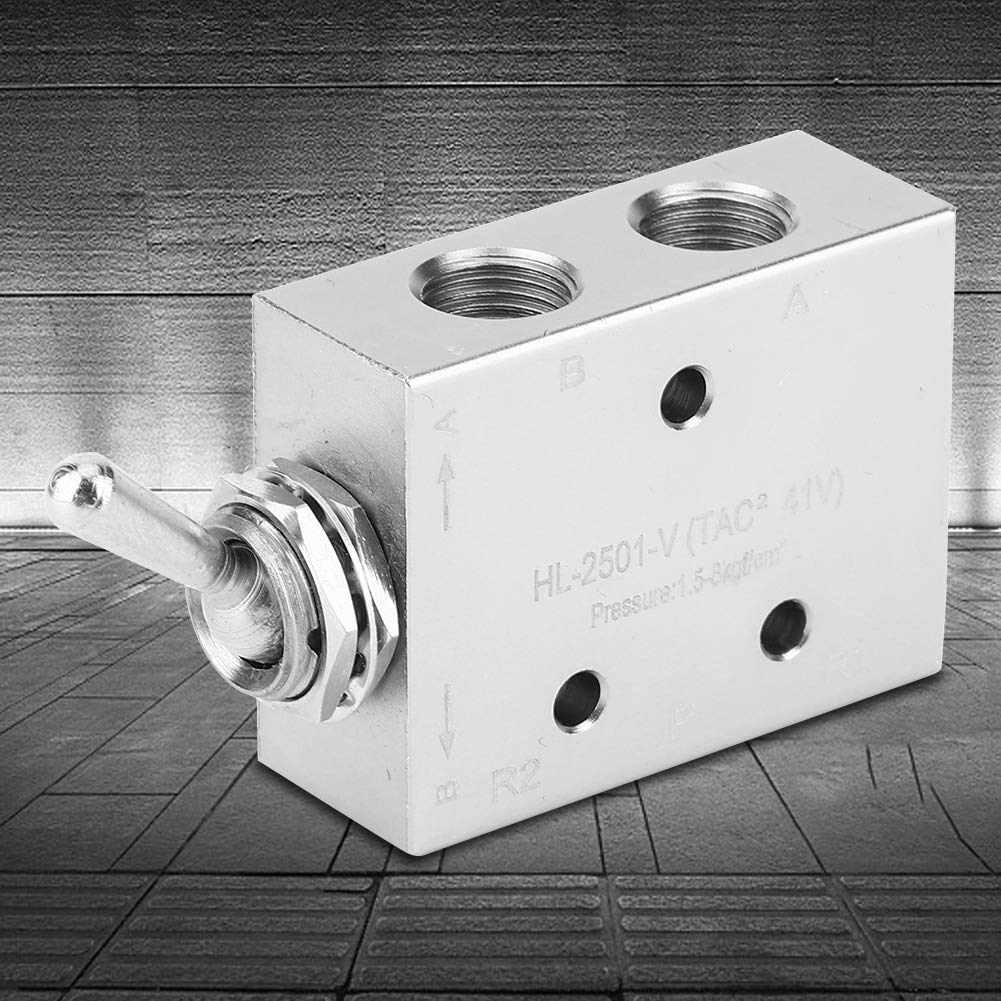 Pneumatisches Kippschalter Ventil, 2-Position 5-Wege, G1/8, Aluminiumlegierung, 1,5-8 kgf/cm², 0-60°C