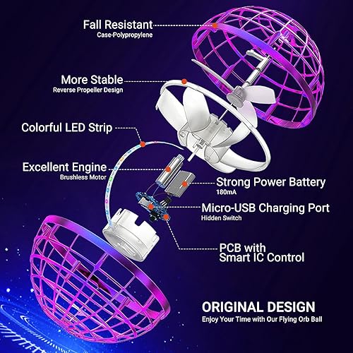 Miniatura 2 de Bola de orbe volador de bola de galaxia bola de boomerang cósmico Orbe Drone Galáctico Fidge Spinner - Juguete flotante Fly Orb Pro 2023 Magic