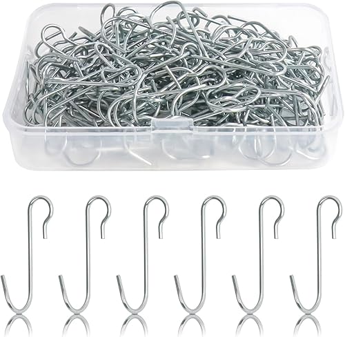 150 ganchos de adorno para árbol de Navidad, ganchos de alambre de metal plateado, ganchos pequeños para adornos de Navidad, con caja de