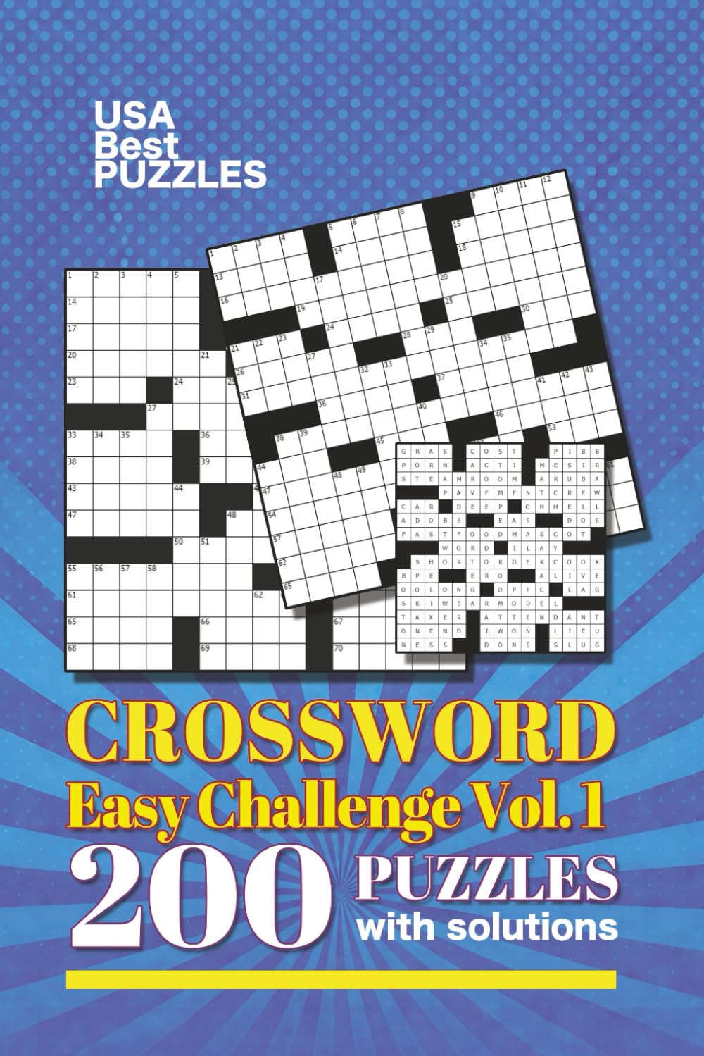 USA Best Crosswords Easy Challenge Vol. 1: 200 Puzzles for Adults with solutions