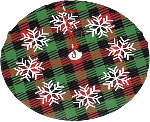 Miniatura 16 de Falda de árbol de Navidad de flamenco rosa de 30 pulgadas, decoración rústica, falda de árbol pequeño de Navidad, rojo y verde, divertida decoración