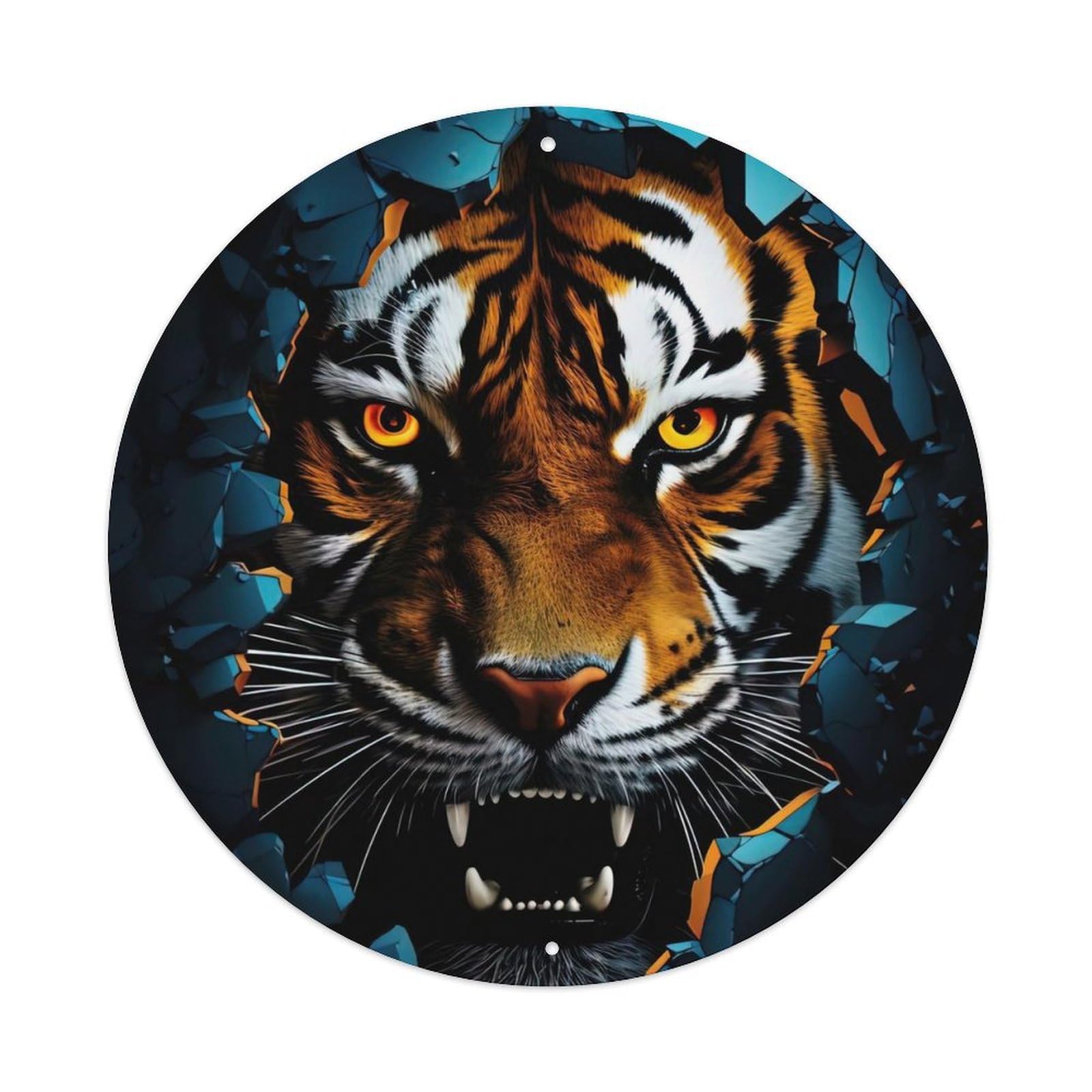 Animal The Roaring Tiger Artwork Metal Tin Sign