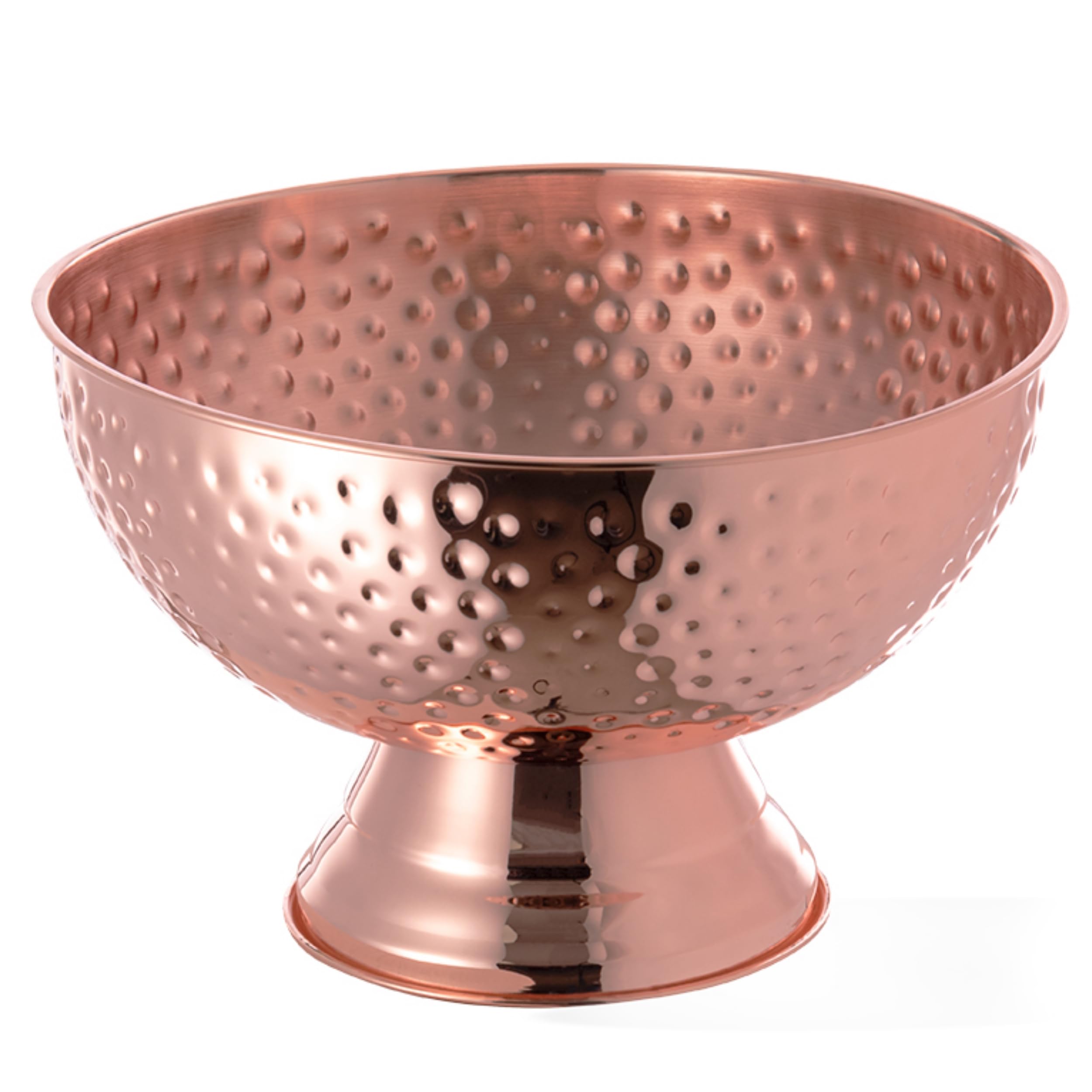 Enfriador de champán grande de acero inoxidable con revestimiento de cobre galvanizado, 8,5 litros, volumen 35 cm de diámetro