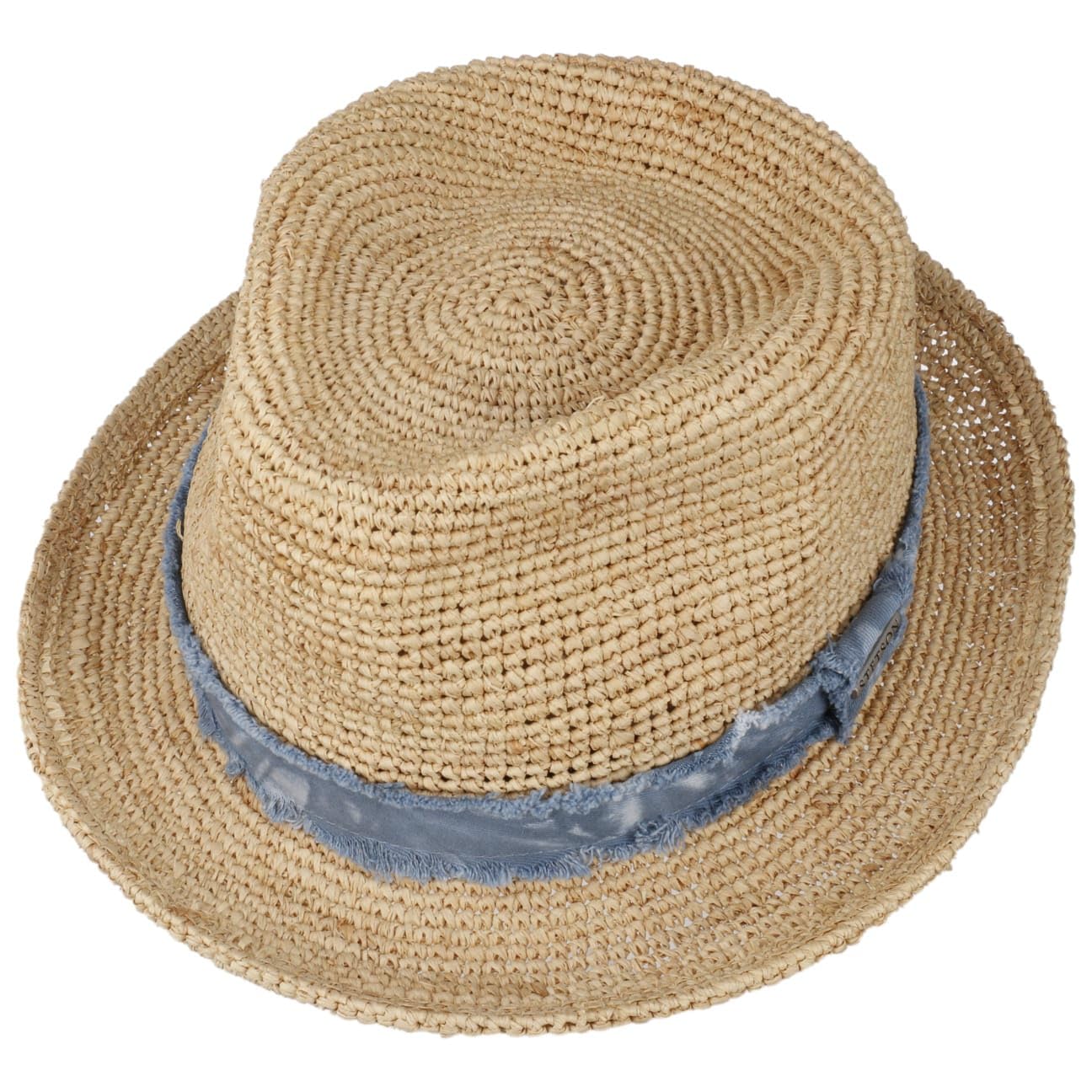 Stetson Madison Sombrero Fedora Rafia con Banda de Tela Unisex Primavera Verano
