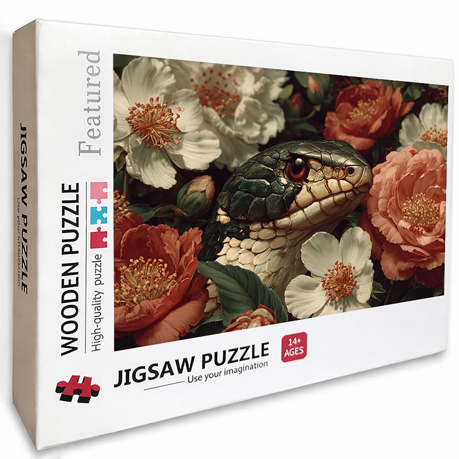 Flower Puzzle 4000 Pezzi Adulti, Puzzle Legno con Scatola 141x87cm, DIY Giochi Divertenti per Familiar, Idea Regalo Uomo e Donna, Squisita confezione Regalo, Estate Decorazioni Casa, (Serpente) R-5684