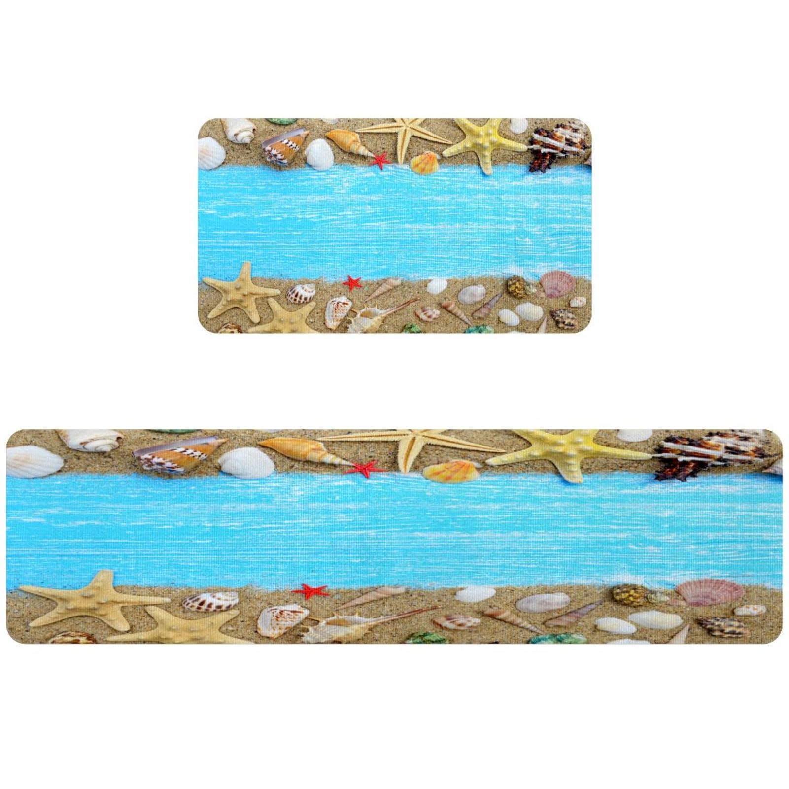 Tapis de cuisine lot de 2 étoiles de mer tapis antidérapants et lavables
