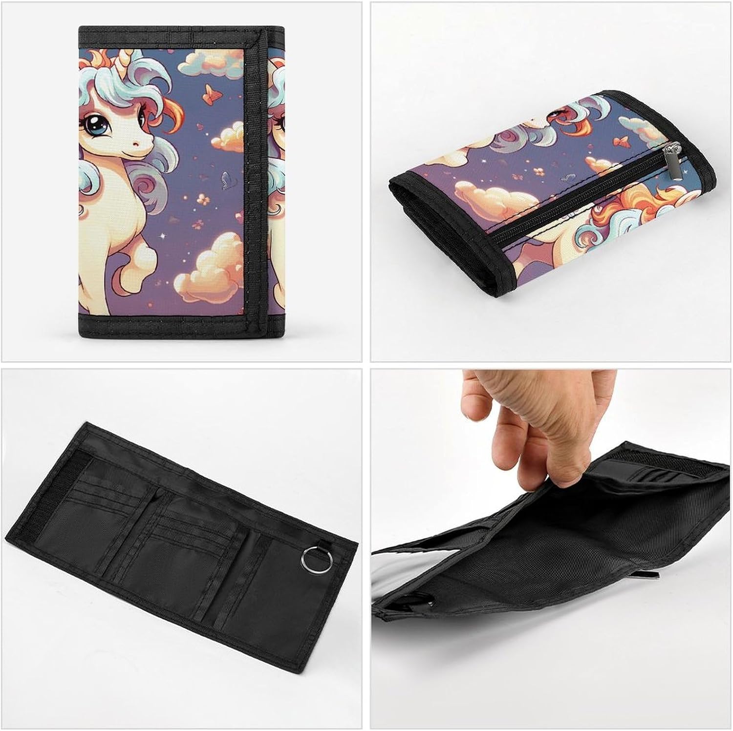 Cartoon Cute Rainbow Trifold Wallets Slim Wallet Novelty Pocket Purse Multiple Card Slots Outdoor Travel Wallet Stylish Durable Wallets For Men Women