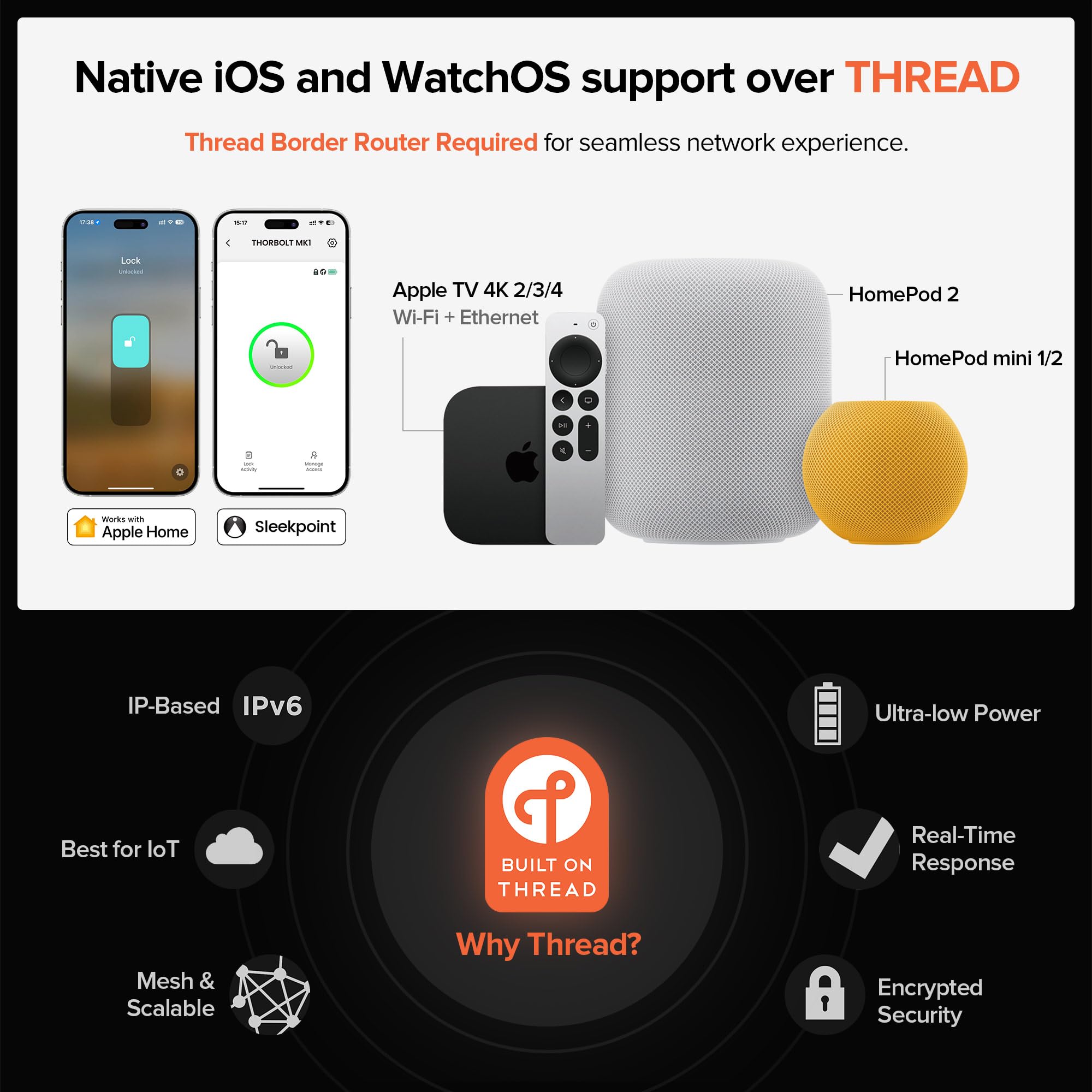 X1 Apple Home Key Lock, iOS ONLY Smart Keyless Entry HomeKit Door Lock with Fingerprint, Keypad Deadbolt Lock Works with HomeKit Over Thread (Border Router Required), IP65 Weatherproof, Black - Additional View