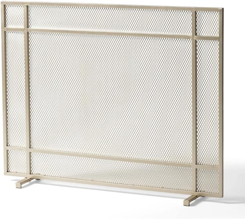 Fireplace Screen Fireplace Screen Cover Iron Fireplace Partition Simple Household Stove Fireplace Accessories Screen Panel Spark Screen Fireplace Spark Mesh(