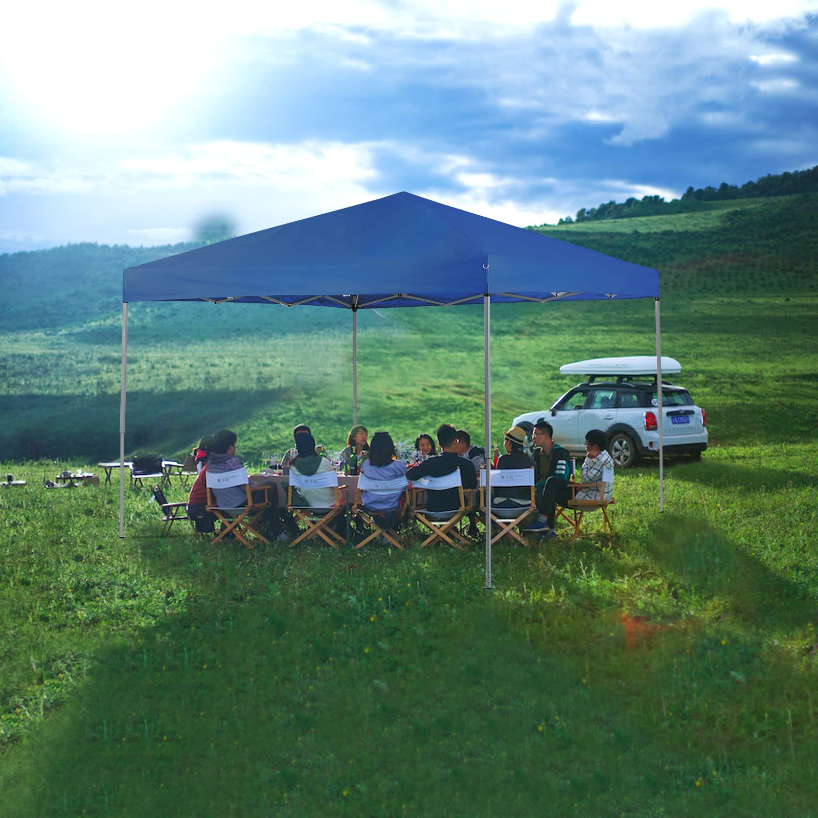 Canopy Tent Outdoor Canopy Party Shade 10 x 10ft Portable Pop Up Canopy Event Tent Party Tent Water Resistant Spacious Summer Cover Instant Canopy Shelter Tent with Wheeled Carry Bag