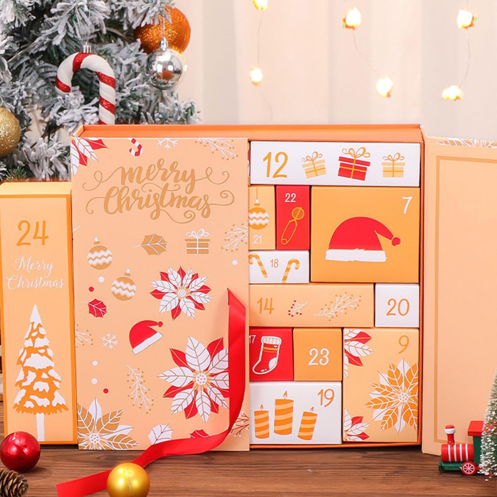 Calendario De Adviento Reutilizable Tarjeta Manuscrita Para Recuerdos | Adviento Vacía para Llenar 24 Días 2025 para Niños Adultos Dulces Joyería Papelería Chocolate Escritorio