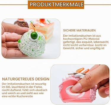 Realistic Artificial Cakes Pack of 5 Artificial Cakes Realistic Artificial Food Artificial Fine Baked Goods Fake Cakes Fashion