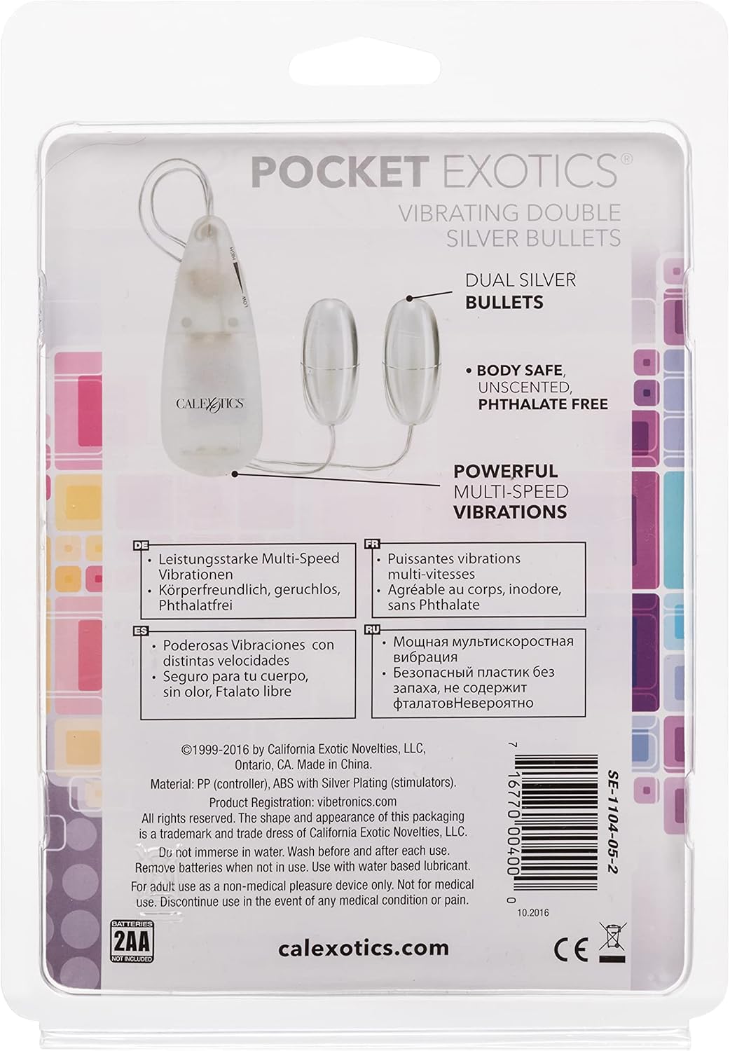 CalExotics Pocket Exotics Vibrating Double Silver Bullets