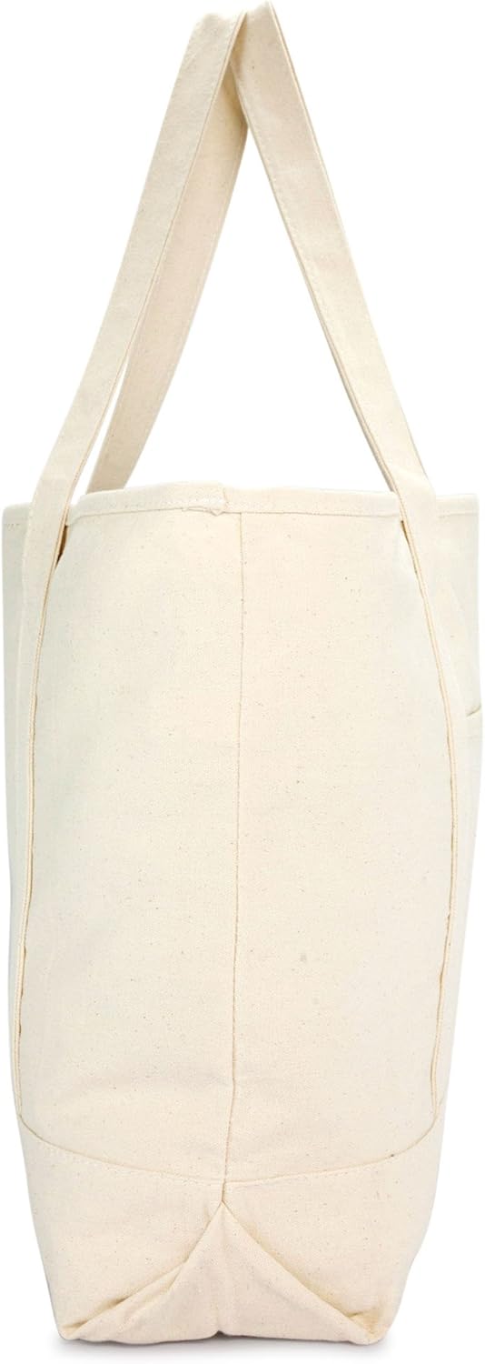 22" Open Top Heavy Duty Deluxe Tote Bag with Outer Pocket - Image 4