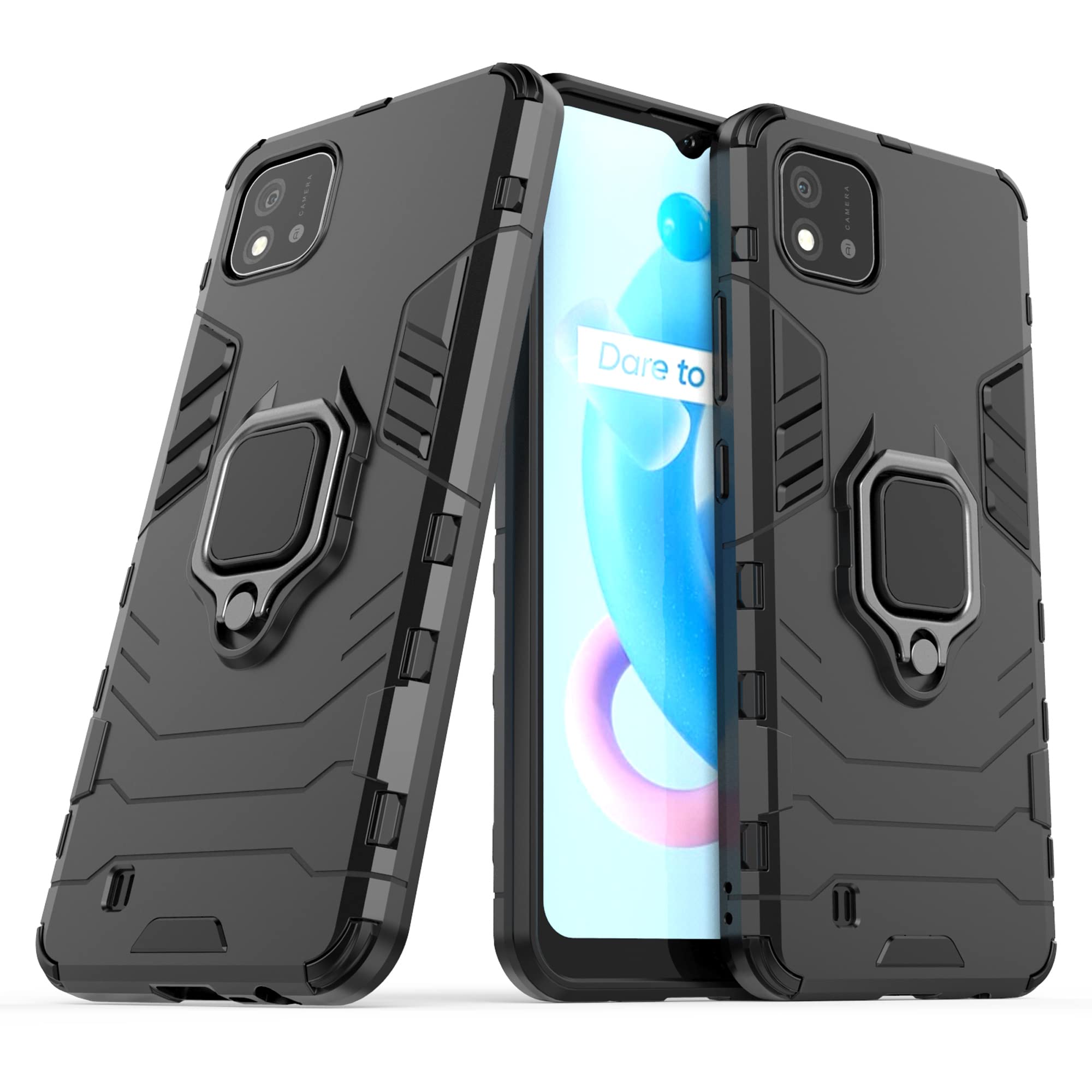 Custodia HSP In Silicone TPU Per Realme C11 (2021) - Nero, Sottile 1,2 Mm, Antipolvere E Antiurto