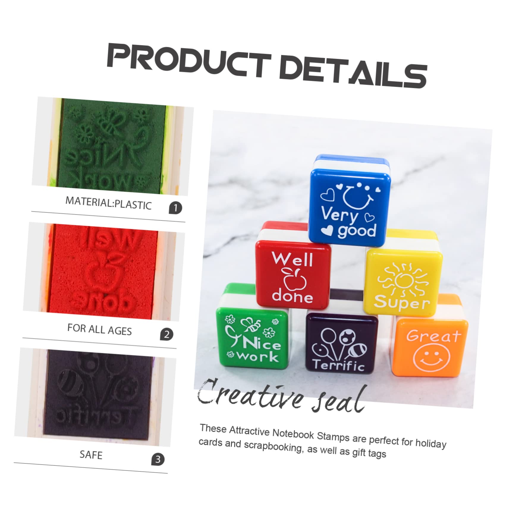 VILLCASE 20pezzi Timbri Motivazionali Per Stamps Creativi Per e Te Timbri Positivi Done Nice Work Super Terrific