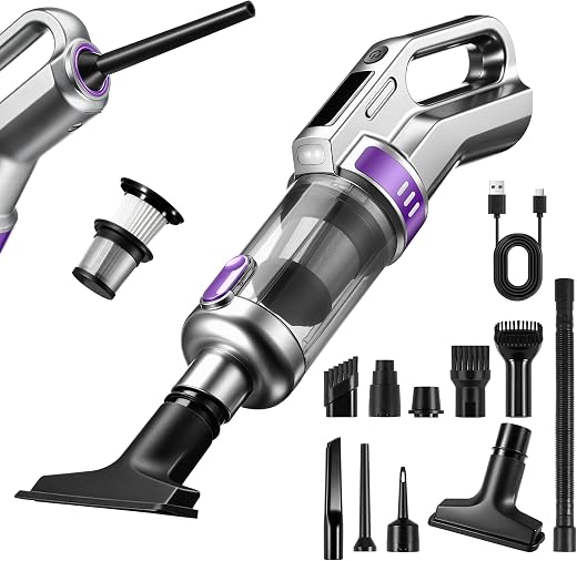 CapyBud Handheld Vacuum Cordless, 20000PA Car Vacuum Cleaner with Blower, 6000mAh Air Duster &amp; Pump, 3-Gear Adjustable Blo...