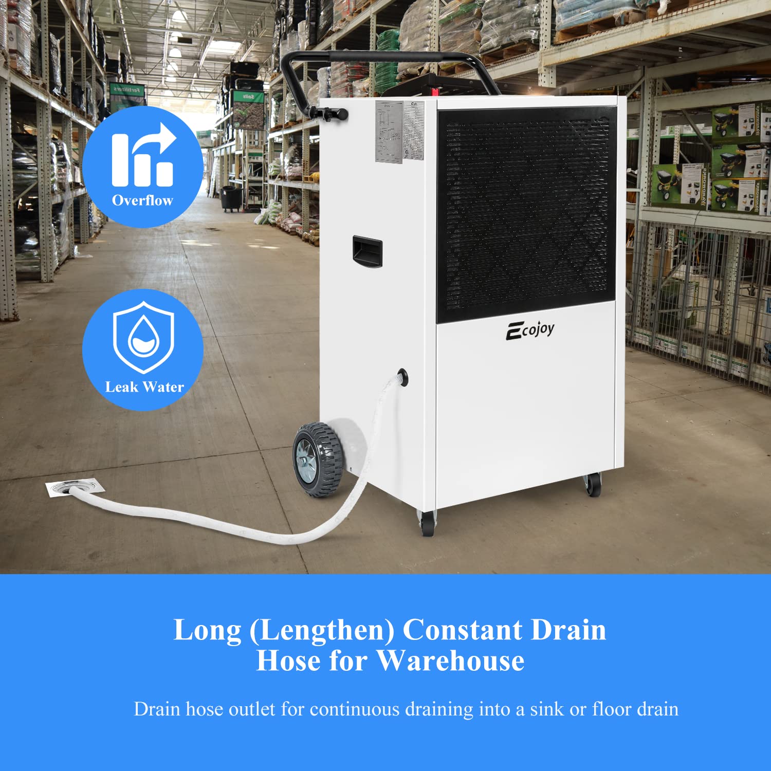 Buy 232 Pint Commercial Dehumidifiers for Basements with Drain Hose in