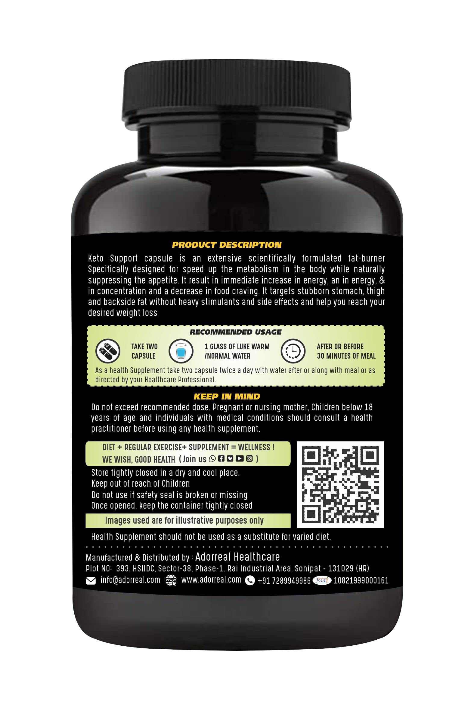 Adorreal Garcinia Cambogia 120 capsules,Green tea, Green Coffee, Curcumin, Ginger and Black pepper Extract| Weight Loss Supplement | Improves Digestion | 3