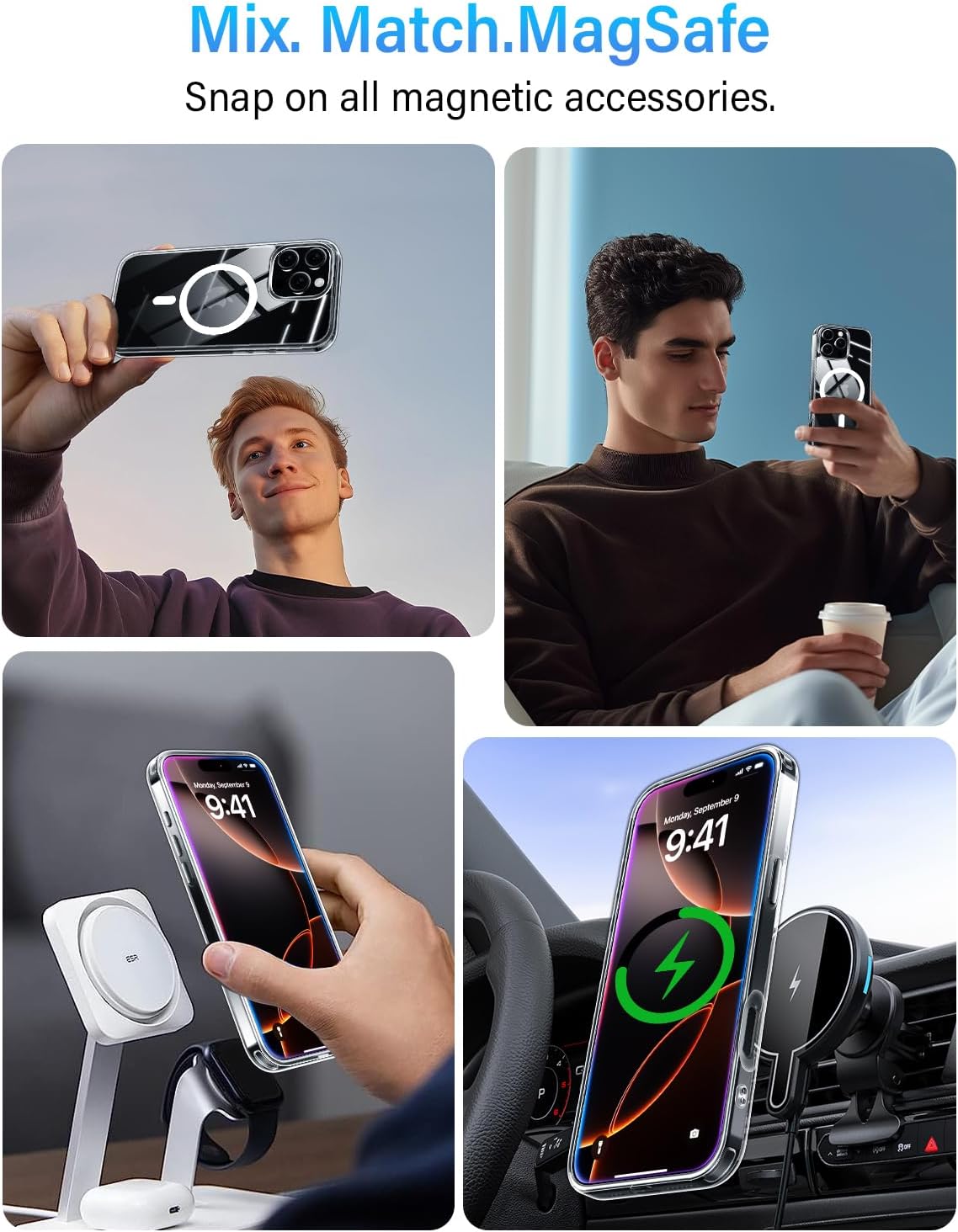 X-level for iPhone 16 Pro Case Clear, Compatible with Magsafe, 9H Tempered Glass Shockproof Back Cover with Soft Edge,Scratch-Resistant, Anti-Yellow Magnetic Bumper Case for iPhone 16 Pro 6.3" - Image 7