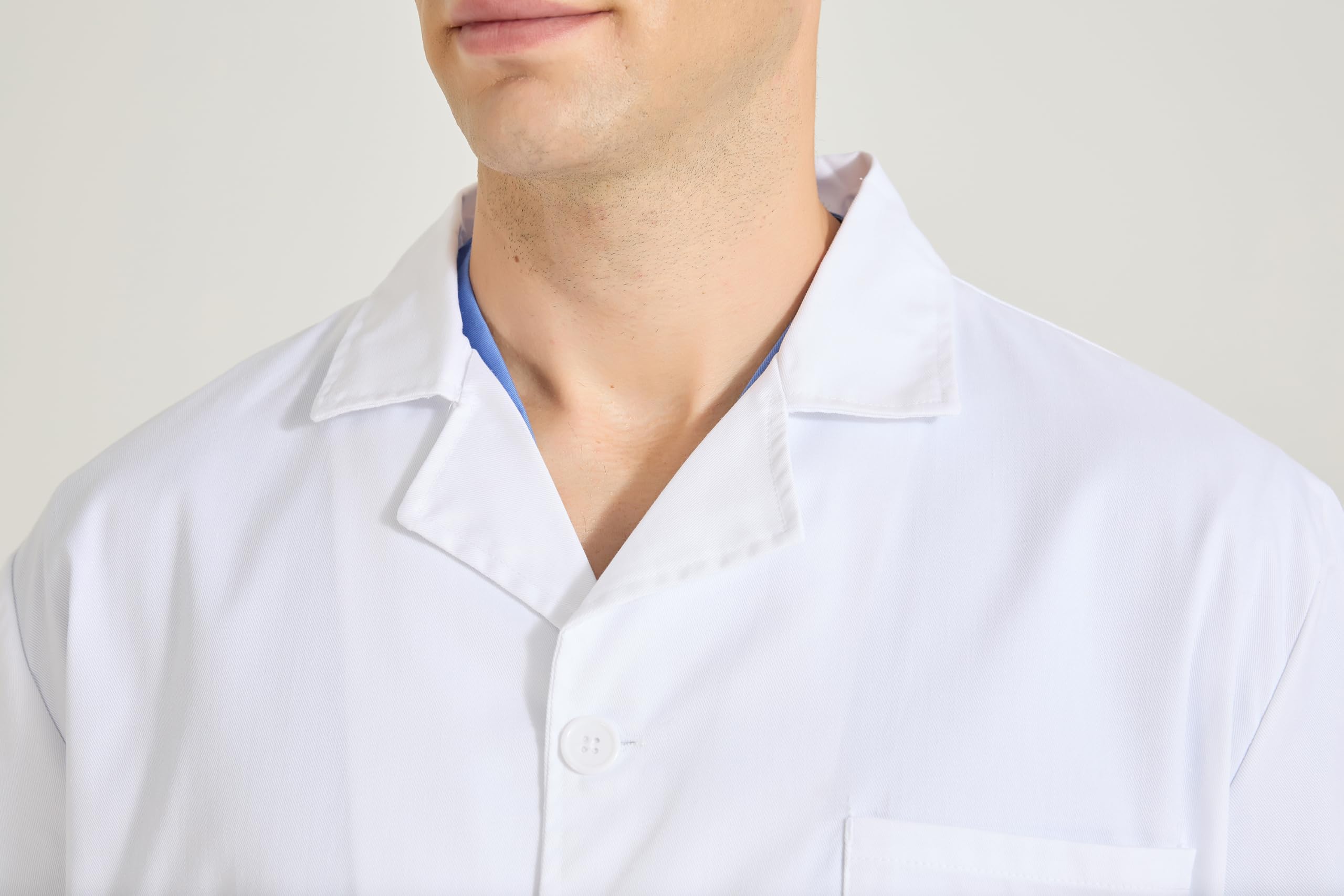 MISEMIYA Bata Laboratorio Unisex Blanca Medico Hombre