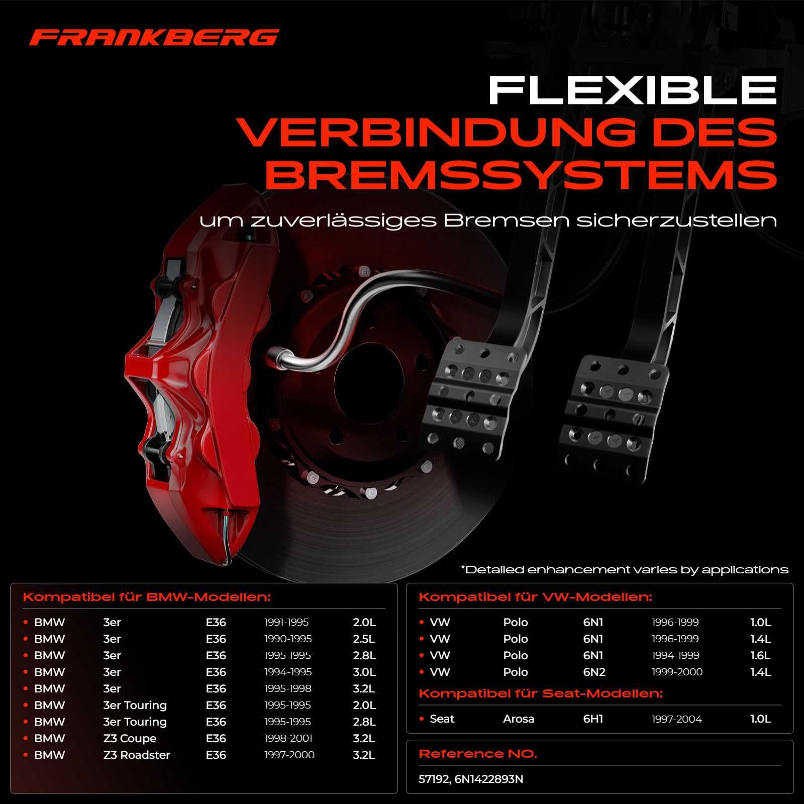 Frankberg 1x Servolenkung Schlauch von Hydraulikpumpe nach Lenkgetriebe Kompatibel mit Arosa 6H 1.0L 1997-2004 Polo 6N1 1.0L-1.6L 1994-1999 Polo 6N2 1.4L 1999-2000 Replace# 57192