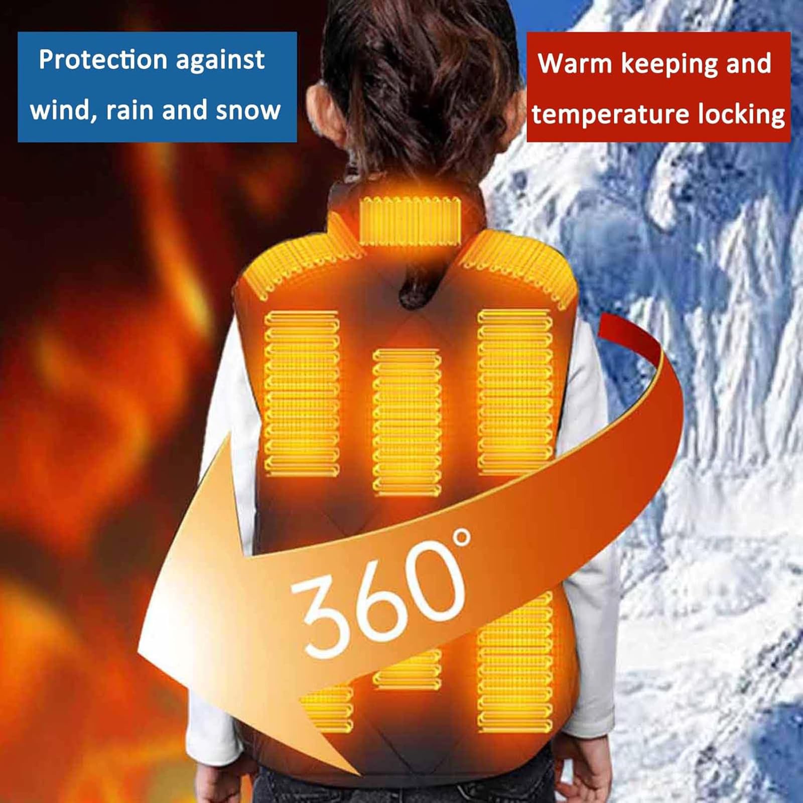 Gilet chauffant pour enfants 2025, garçons et filles en 2025, chauffe-USB avec 13 zones de chauffage, coupe-vent, pour l'extérieur