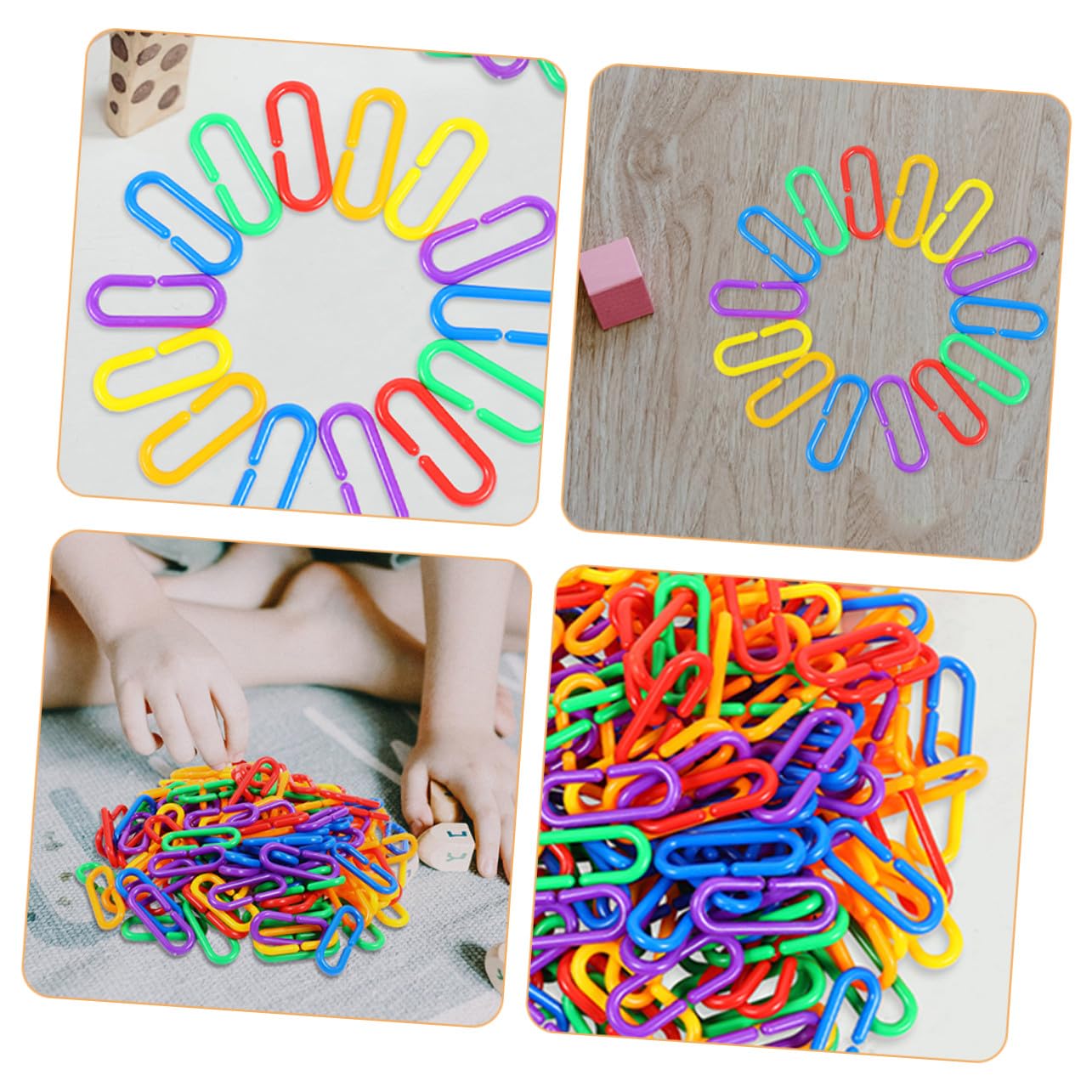 Hemobllo Giocattolo Educativo per Ragazzo Ragazza Catena Geometrica in Plastica 360 Pezzi, Design Creativo Portatile per Asilo e Uso Domestico