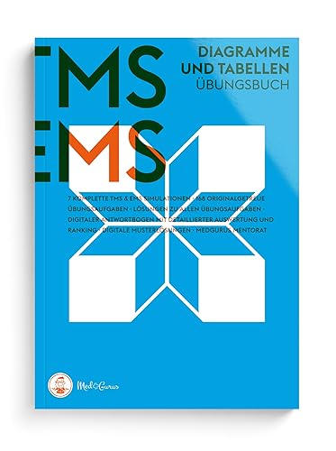 MedGurus TMS &amp; EMS Vorbereitung 2024 - Diagramme und Tabellen - Übungsbuch mit 168 Aufgaben und Musterlösungen zur Vorbereitung auf den Medizinertest - Erfolgreich ins Medizinstudium
