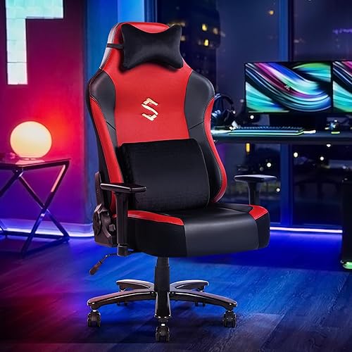 Miniatura 7 de Fantasylab Silla grande y alta de espuma viscoelástica de masaje de 400 libras, inclinación ajustable, ángulo trasero y brazos 3D, respaldo alto,