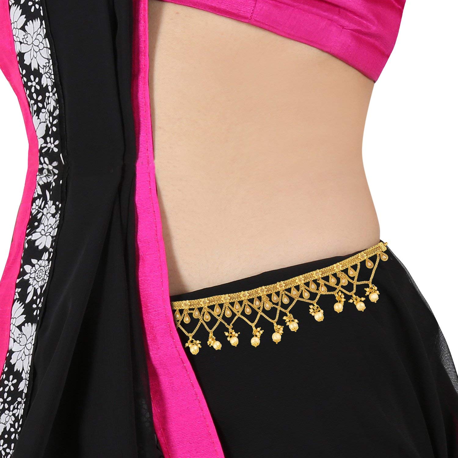 Women's Copper and Pearl Tassel Kamarband