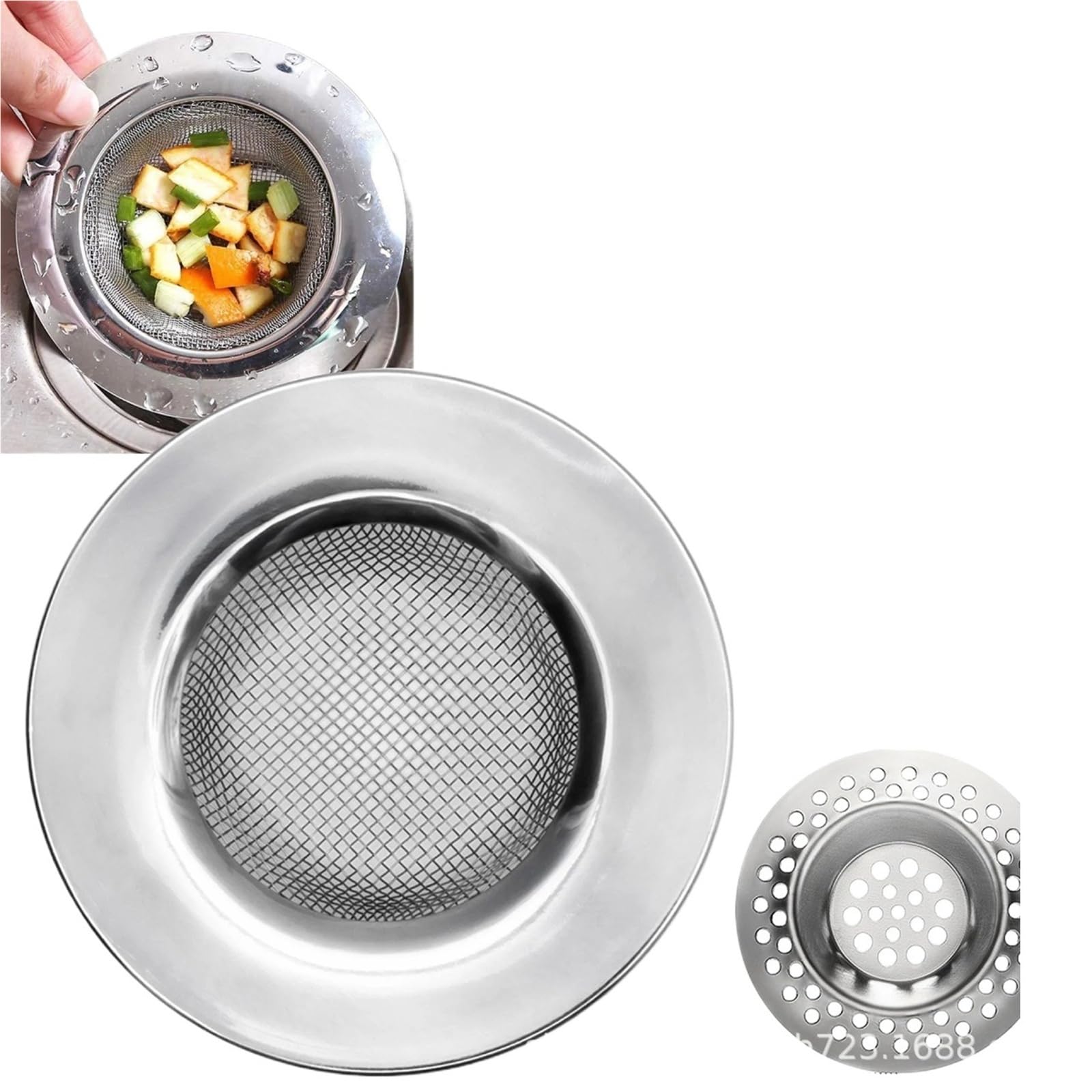 Kitchen Sink Drain Stopper Strainer Stainless Stee 2pcs Sink Strainer Kitchen Grid Filter Stainless Steel Drain Hole Mesh Protection Against Clogging(78mm)