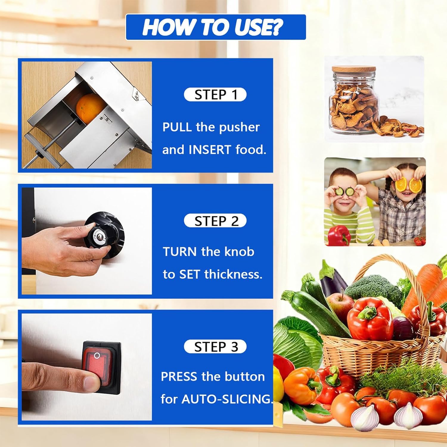40W Electric/Manual Vegetable Slicer, Commercial Food Slice Machine with Thickness 1-10mm, Fully Automated Slicing Electric Food Processor for Hot Pot Barbecue Restaurant Home Standard Size