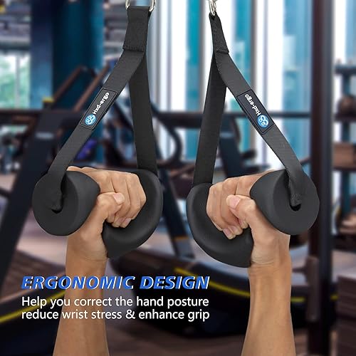 Miniatura 4 de HXD-ERGO Mangos ergonómicos de ejercicio para accesorios de máquina de cable, pilates, entrenamiento de fuerza, bandas de resistencia resistentes,