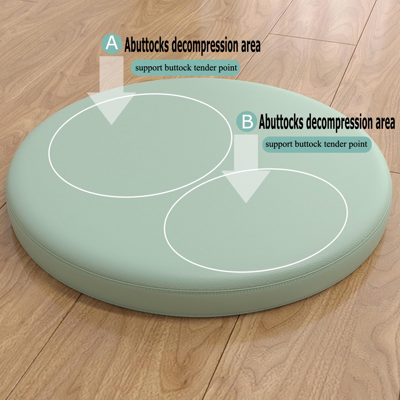 Okrągła poduszka do siedzenia 40 cm (6 szt.) skórzane poduszki na krzesło do jadalni, poduszka na krzesło, poduszki z pianki z pamięcią kształtu, grube podkładki do jadalni lub kuchni, do
