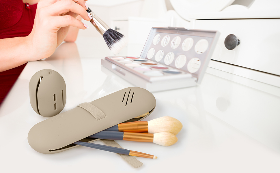 Silikon-Pinsel-Etui Halboffen – Waschbarer Make-up-Pinselhalter Für Reisen & Business