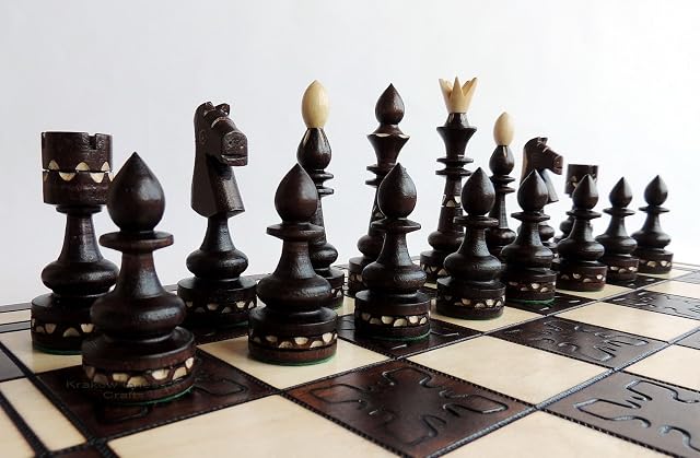 Master of Chess INDIAN 54cm Wooden Chess Set Beautifuly Crafted Large INLAID Chess Board and Chessmen (Classic Style)