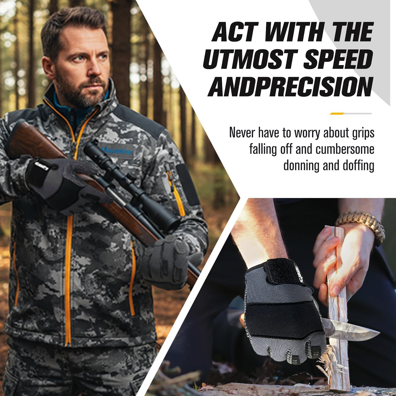 Natural Tactile Shooting Glove: Seamless Wrap-Fingers Design,360°Touchscreen Freedom,Customizable Badge|Tactical,Police,Patrol,Law Enforcement Gloves for Men