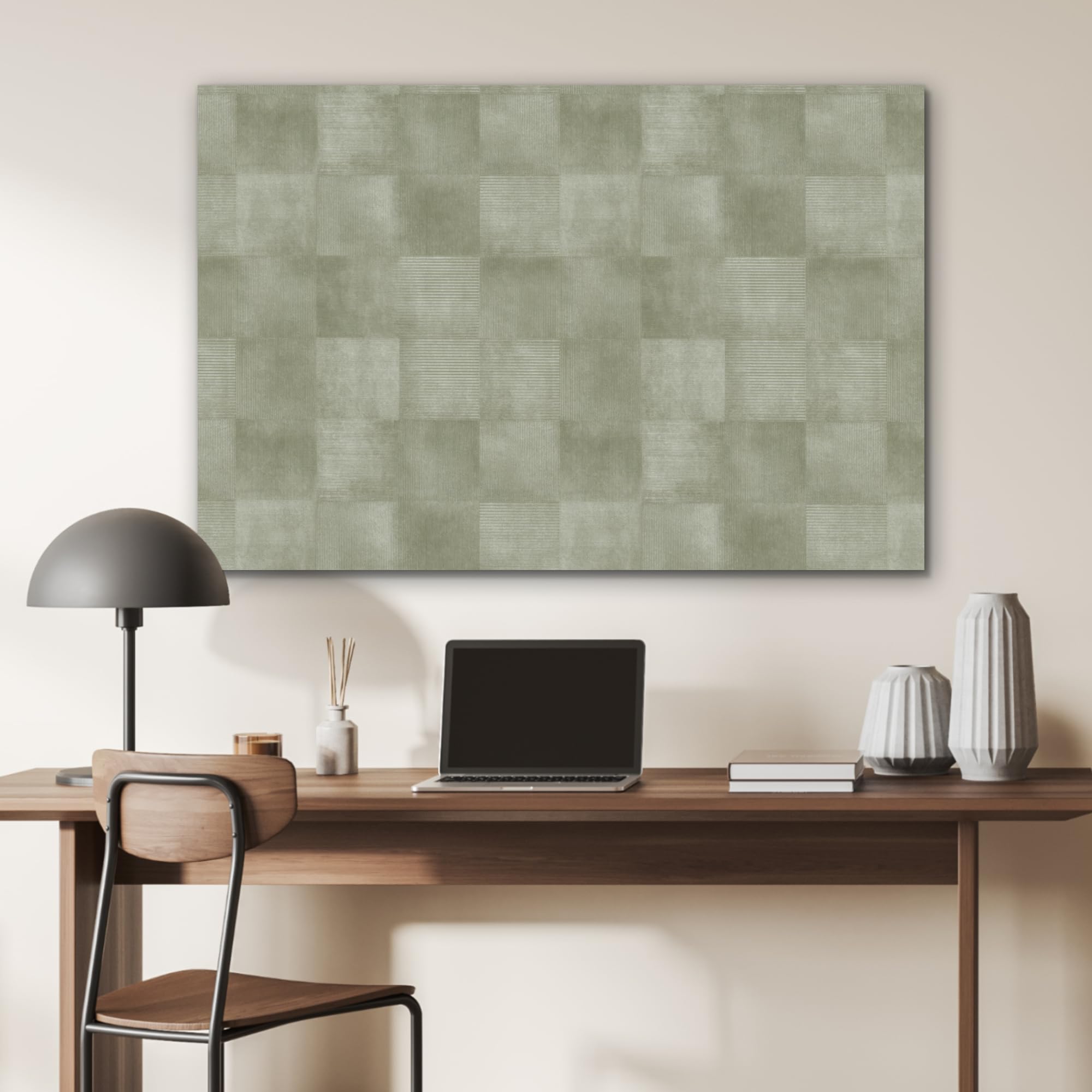 MuchoWow© Wandbilder Akustikpaneele Filz Deko Wohnung Bild Wohnzimmer | 90x60 cm - Wandpaneele Schallabsorber Wand Bilder Wandpaneel Wall Decor Wohnungen - Rustikal - Grün