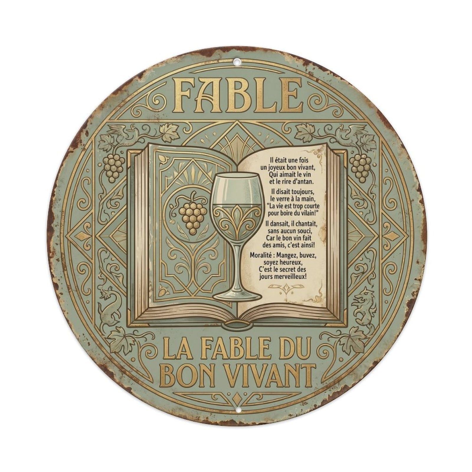 Fable Humorous Mancave Fable Vintage Metal Tin Sign Plaque Wall Decor for Cafe, Club Bar, Office, Garden Metal Poster 8x8Inch