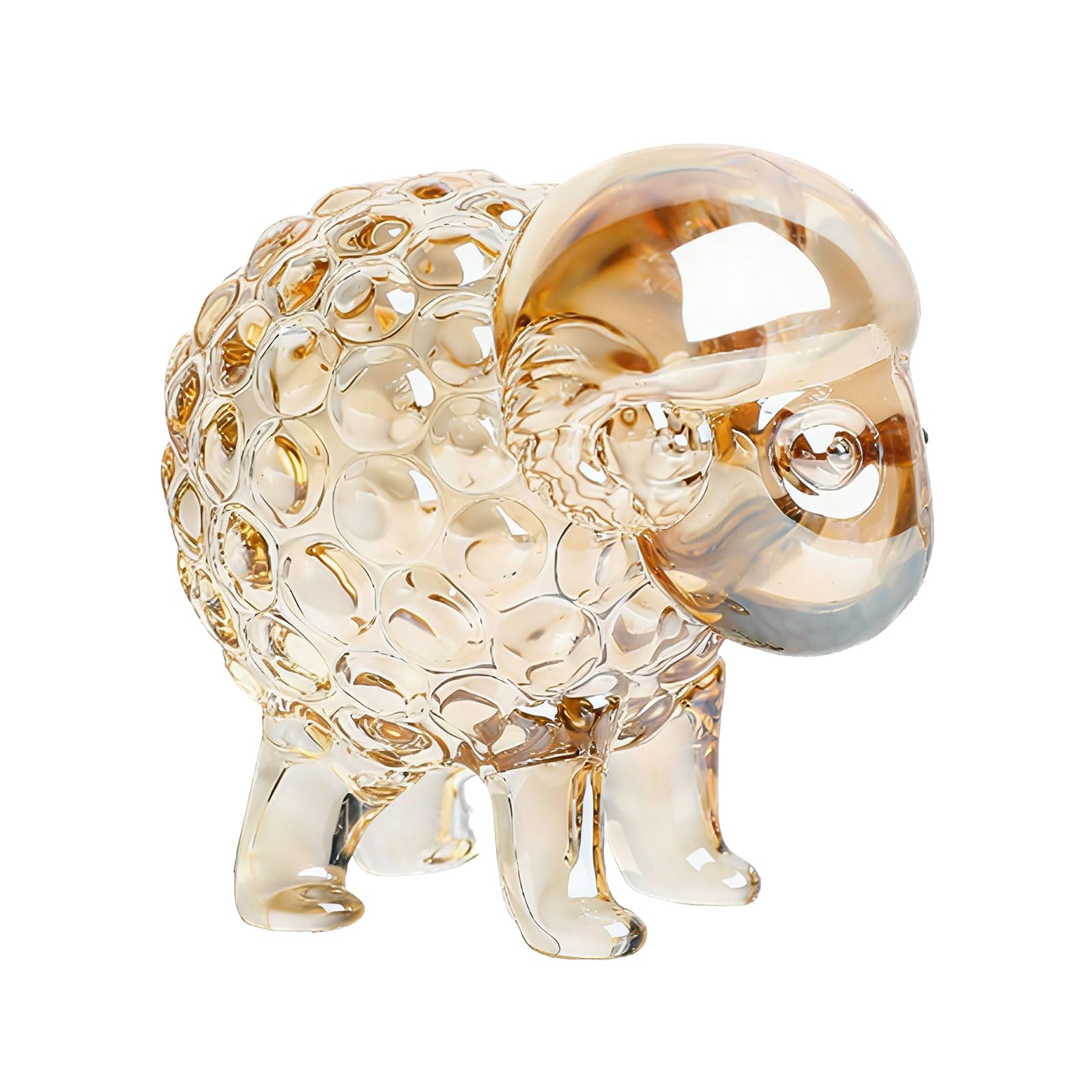 Msioytog Colorful Sheep Shape Cuteness Statues Small Figurines Glass Texture Suitable for Home Decoration and Projects Crystal Sheep Figurine