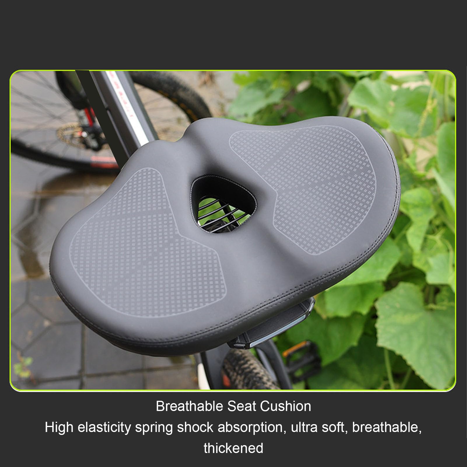 Fabater Siège de Vélo surdimensionné sans Nez, Selle de Vélo en Mousse à Mémoire de Forme Confortable et Imperméable, Coussin de Siège Extra Large pour Hommes et Femmes