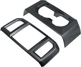 X AUTOHAUX 2 Pcs ABS Carbon Fiber Pattern Rear Drain Cup Holder Cover Rear Exhaust Air Outlet Cover for Ford F-150 2015 2016 2017 2018 2019 Black