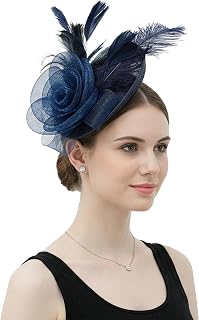 Fascinators Hats for Women, Derby Fascinator Headband, Lightweight Tea Party Hat, 2-in-1 Clip, Cocktail Wedding